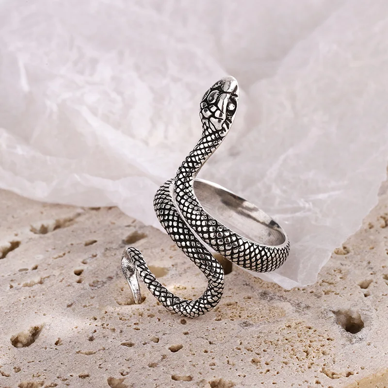Textured Snake Steel Ring - Image 2