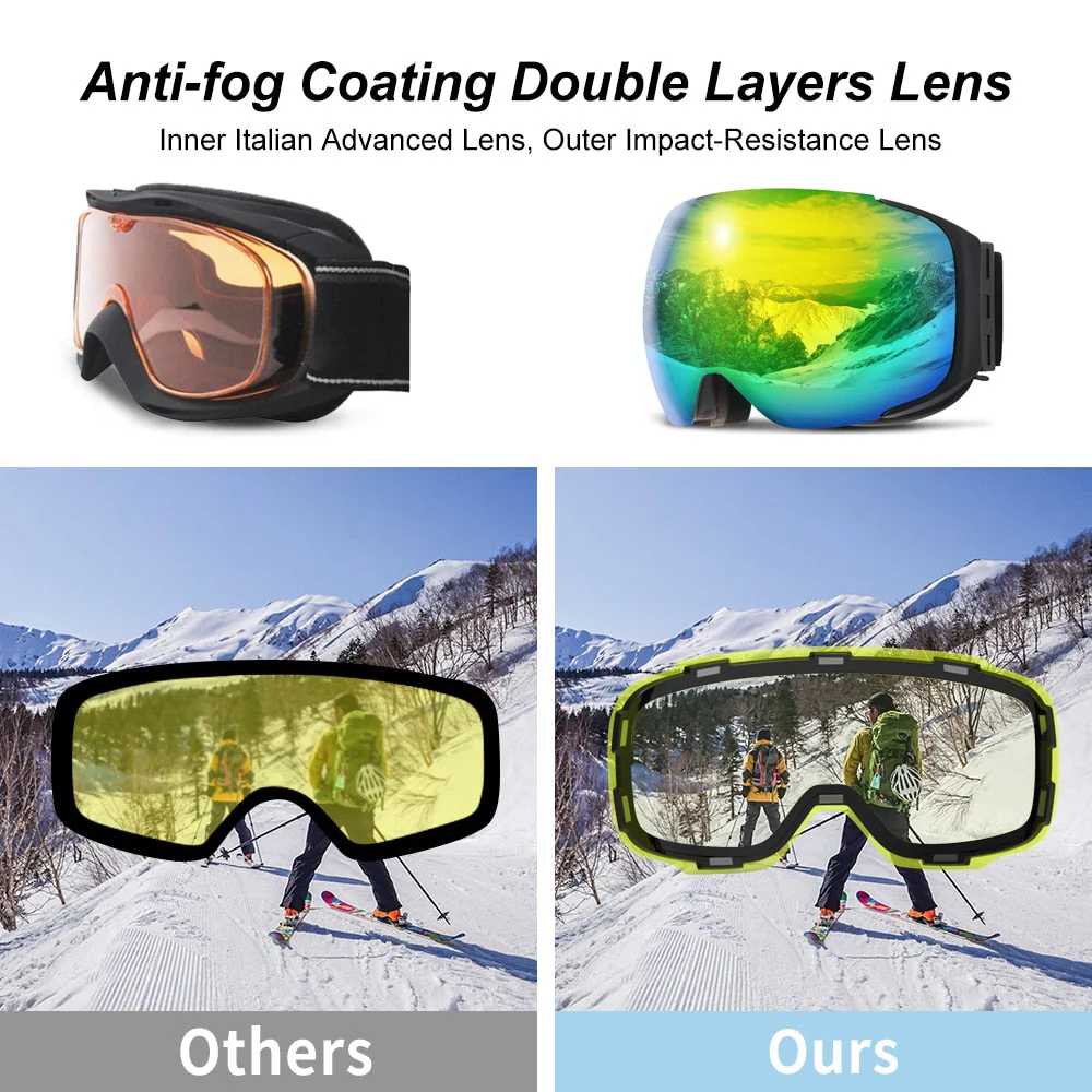 Magnetic UV Protection Anti-Fog Ski Goggles - Image 3