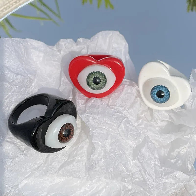 Resin Lucky Eye Gothic Ring - Image 2
