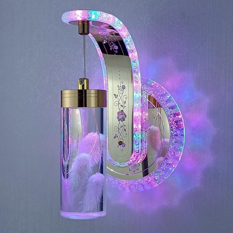 Elegant Crystal Flower Dimming Wall Lamp - Image 1