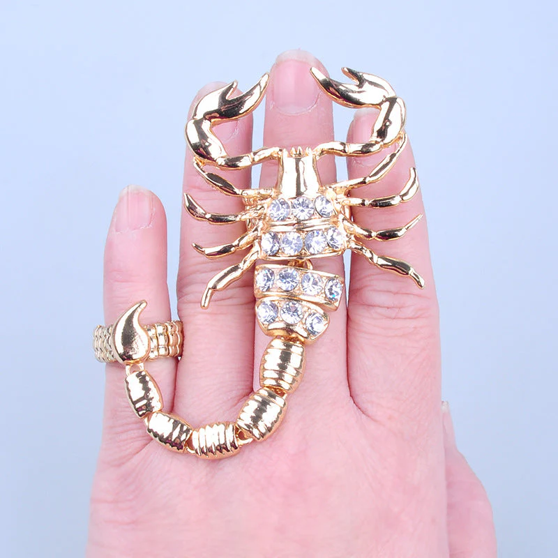 Scorpion Punk Crystal Ring - Image 1