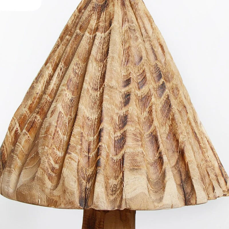 Mushroom Solid Wood Sculpture Home Decor - Image 3
