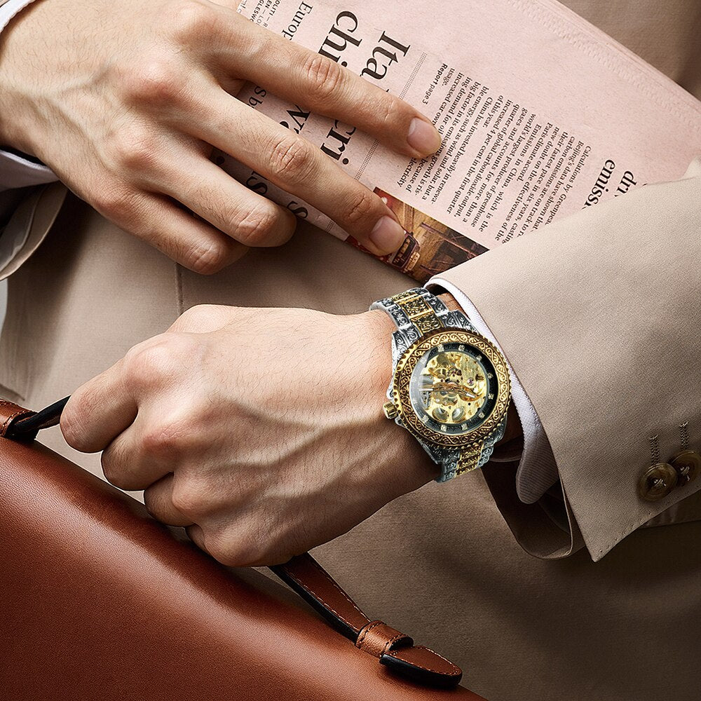 Retro Lux Hand-Engraved Automatic Mechanic Watch - Image 2