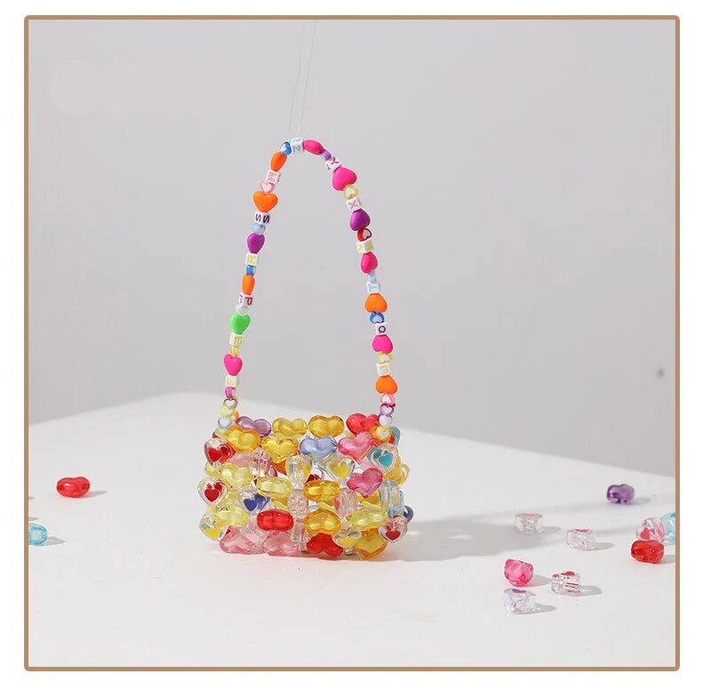 Love Beaded Hearts Colorful Mini Handbags - Image 3
