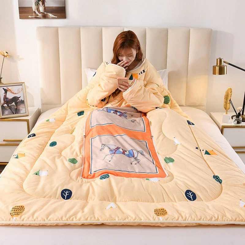 Lazy Wearable Cute Printed Comforter - Image 2