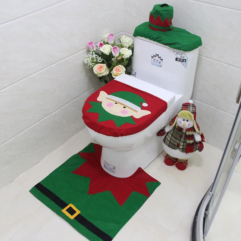 3pcs Fancy Santa Claus Toilet Seat Covers - Image 2