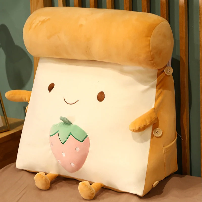 Fruity Toast Bread Comfy Pillow - Image 1