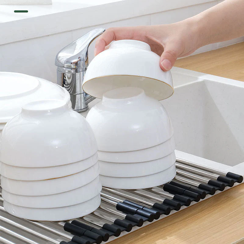 Foldable Stainless Steel Dish Drying Rack - Image 3
