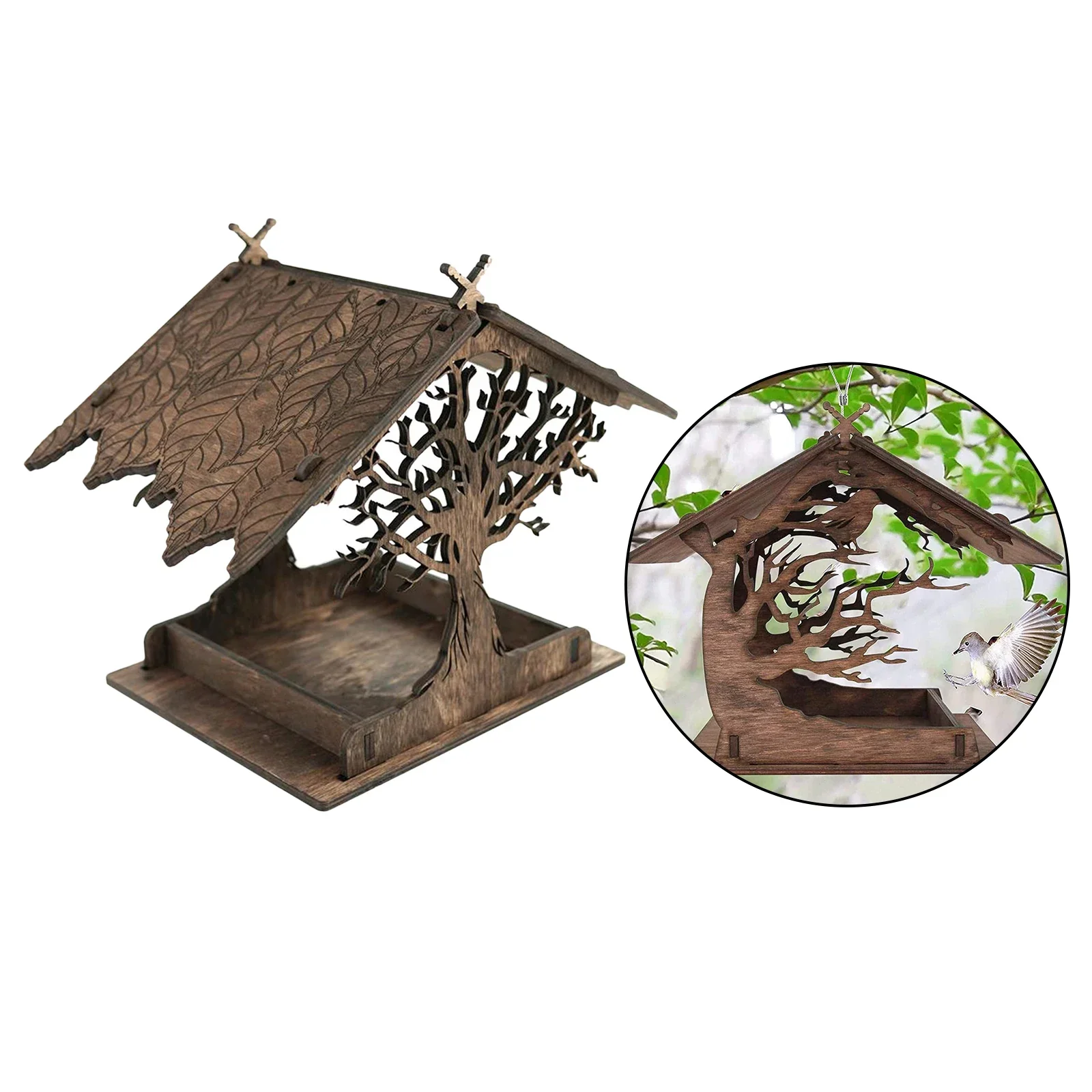 Rustic Treehouse Wooden Bird Feeder - Image 3