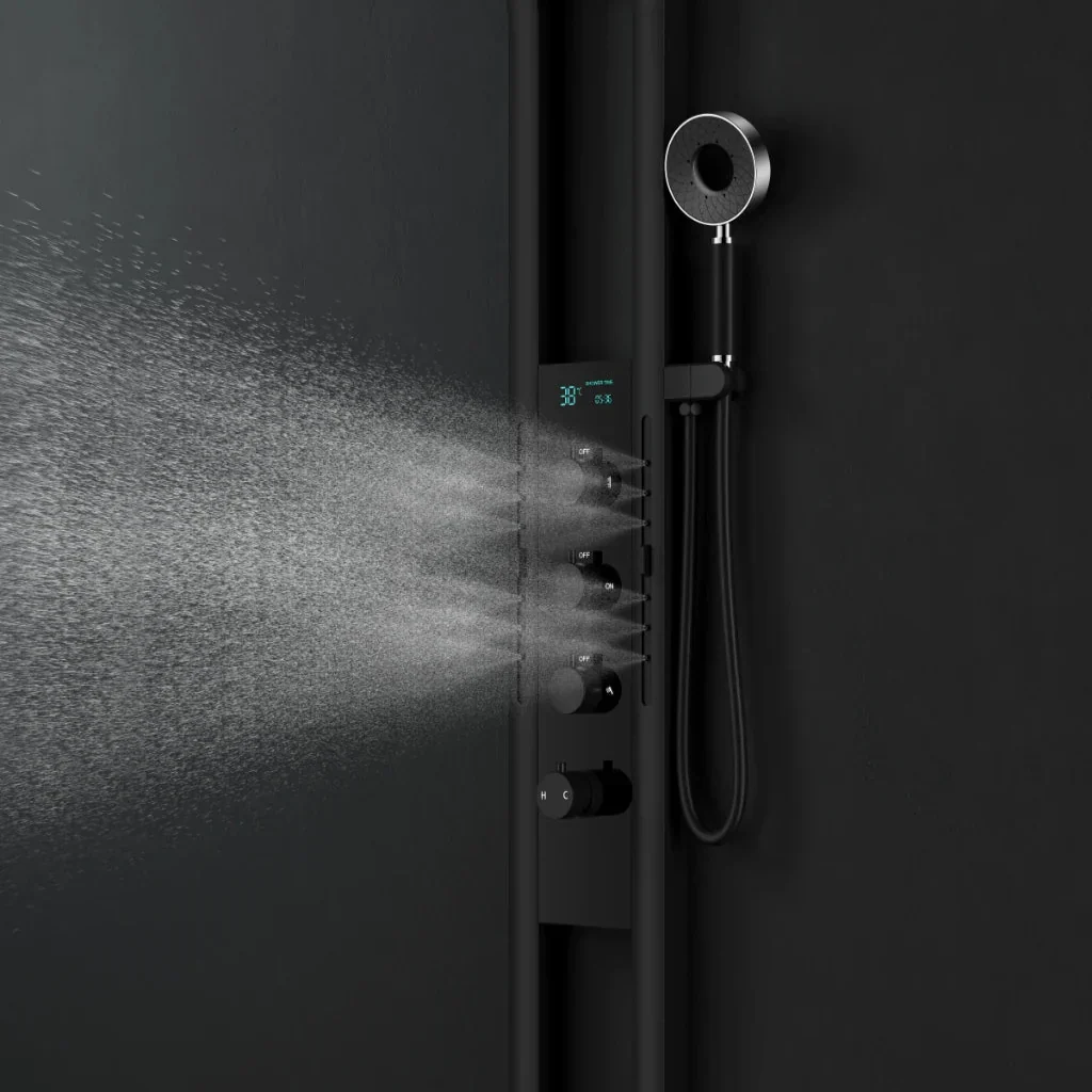 High-flow Thermostatic Digital LED Rainfall Shower Set - Image 2