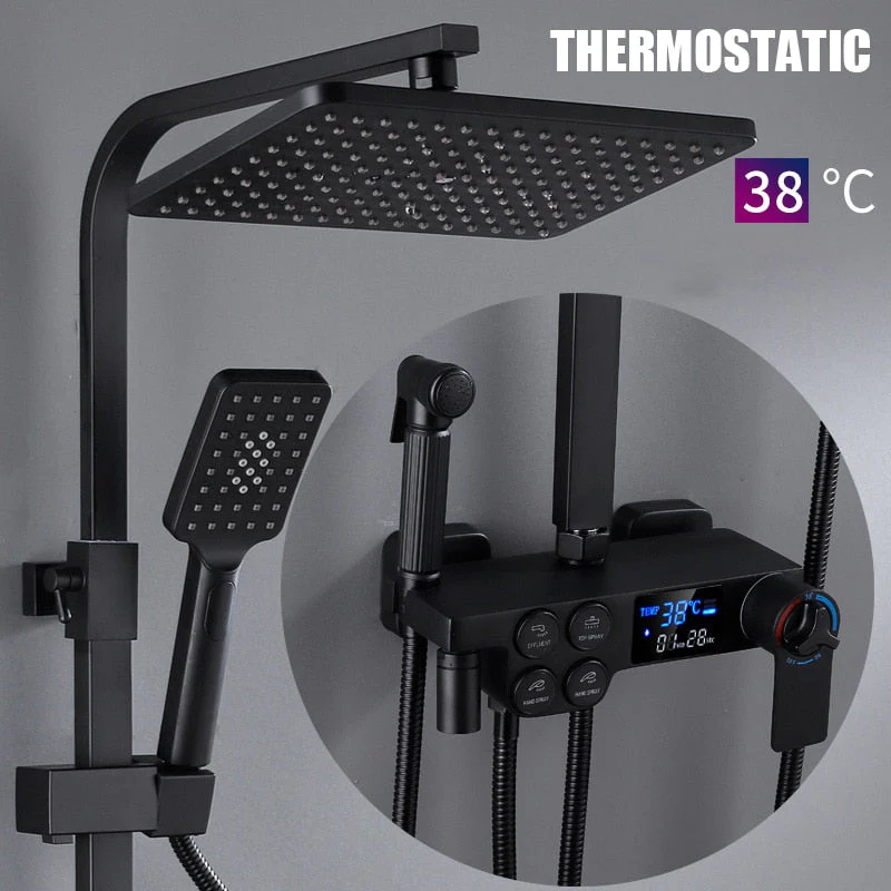 Elegant Digital Wall Mounted Smart Thermostatic Bath Faucet - Image 3