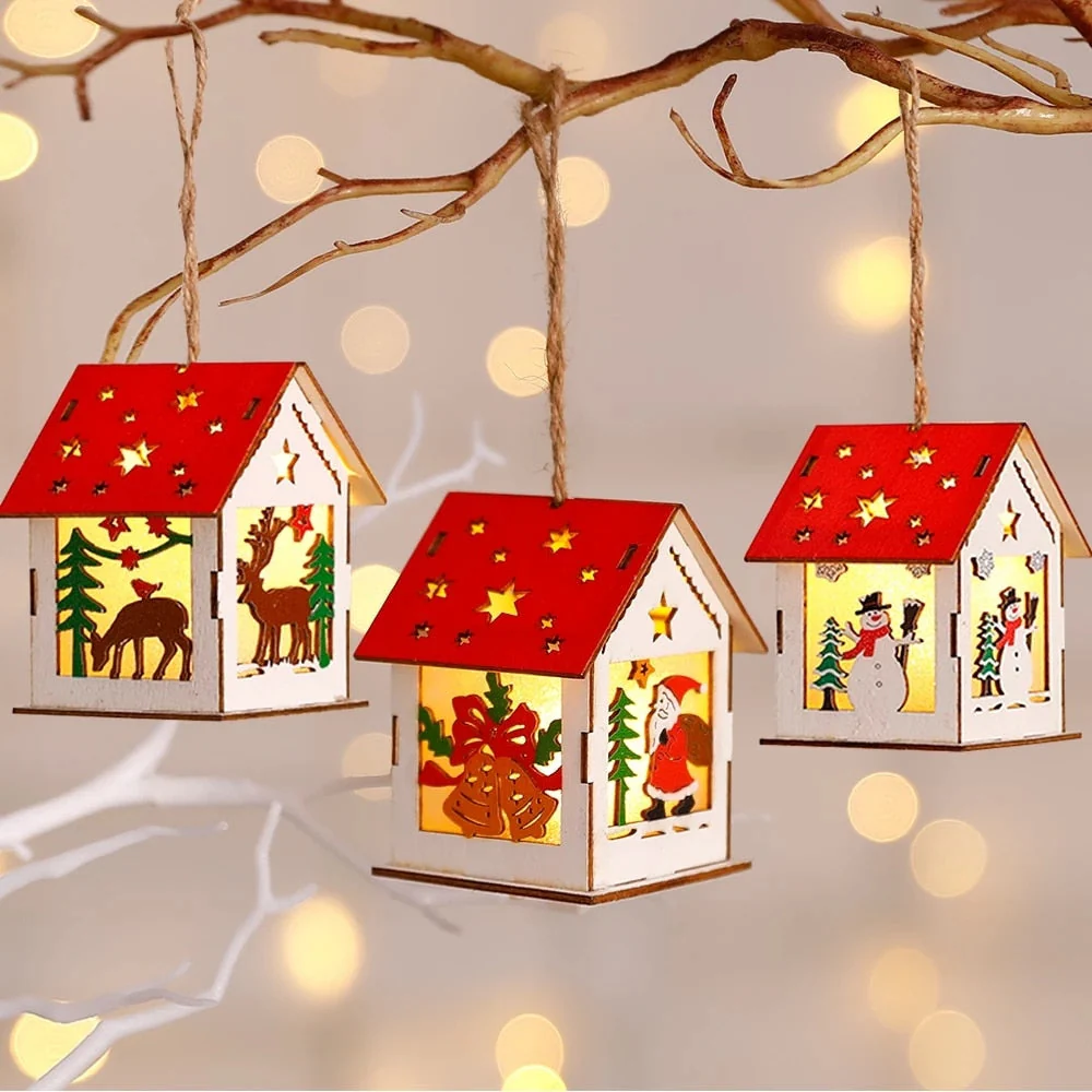 DIY Wooden Hanging House Decor Glowing Lamp - Image 3