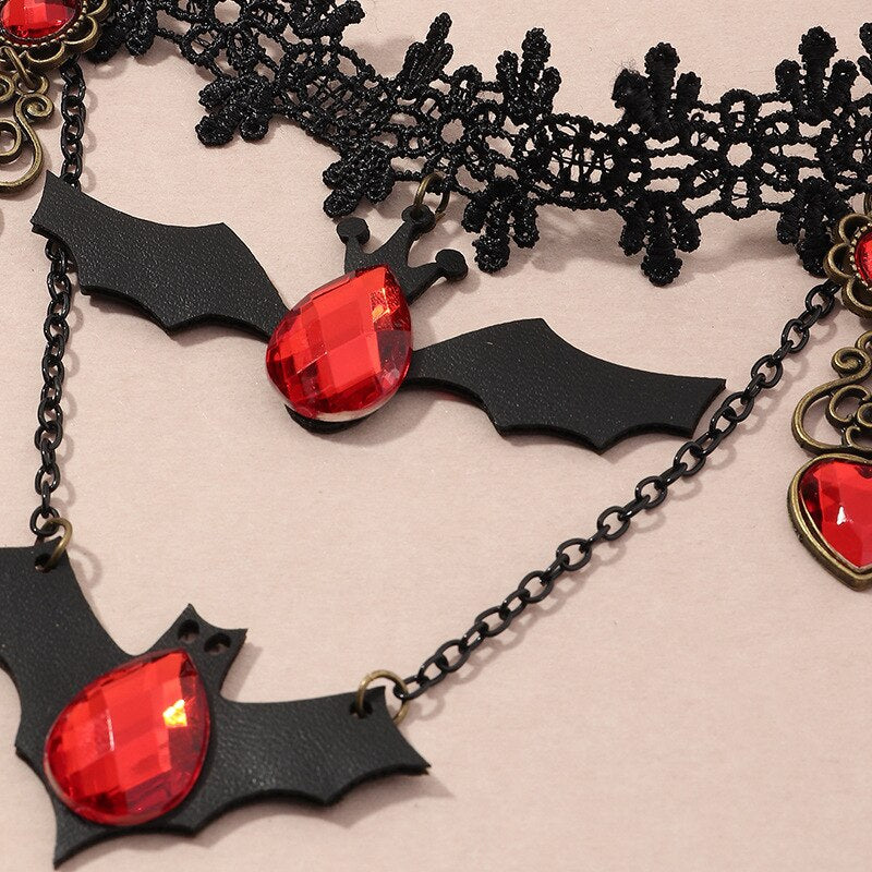 Red Bat Halloween Necklace - Image 2