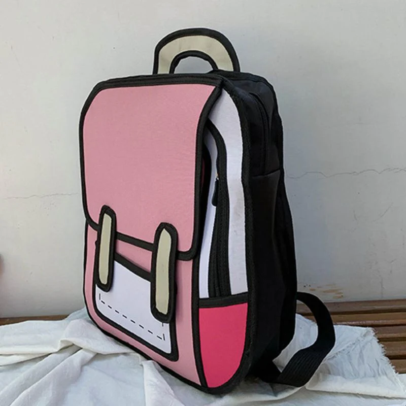 Creative 2D Unisex Cartoon Backpack - Image 3