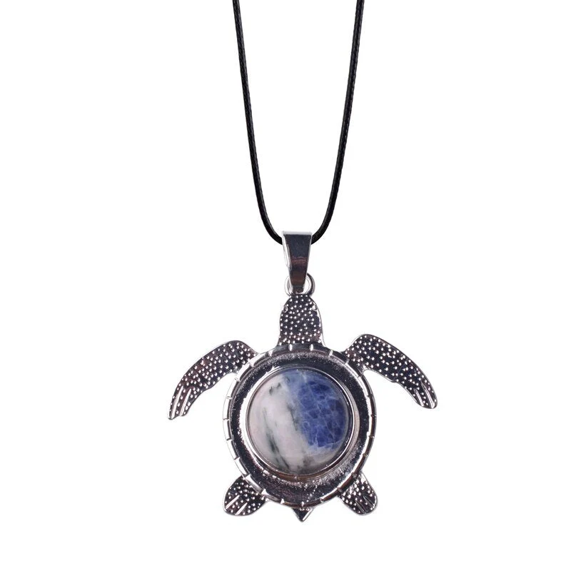 Sea Turtle Natural Stone Necklace - Image 3