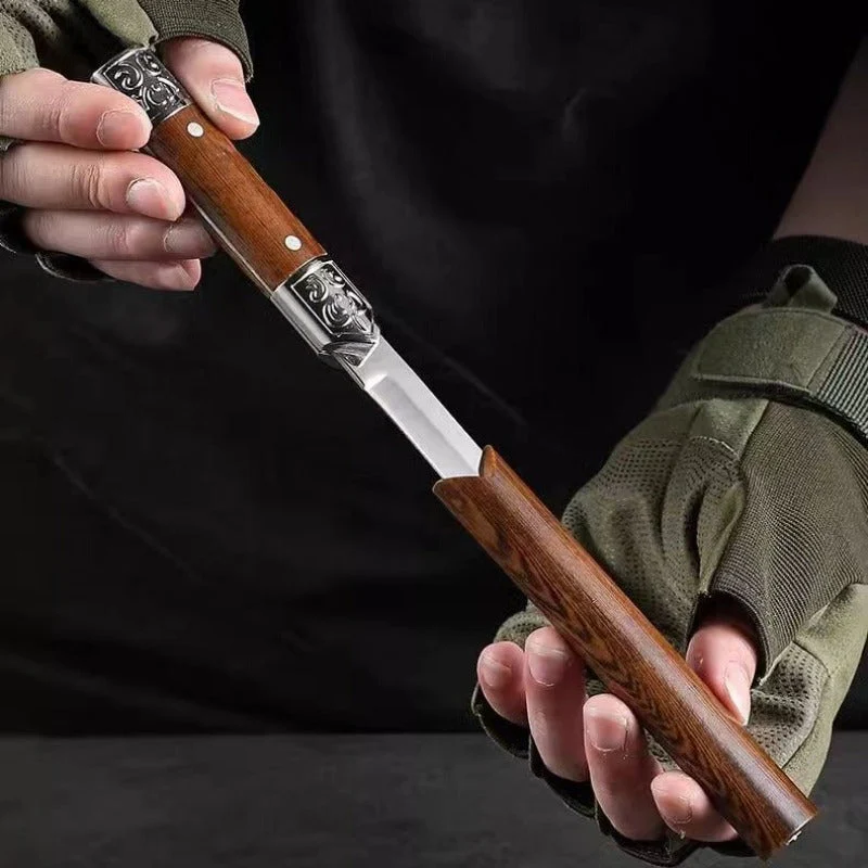 Handcrafted Japanese-Style Wooden Handle Utility Knife - Image 3