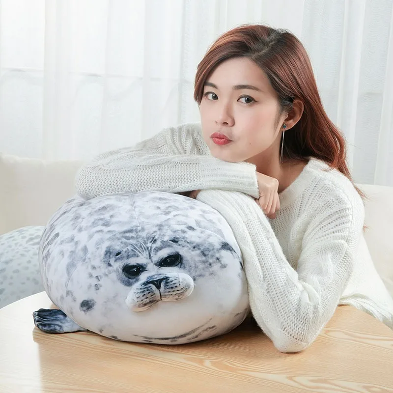Chubby Seal Round Plush Pillow - Image 3