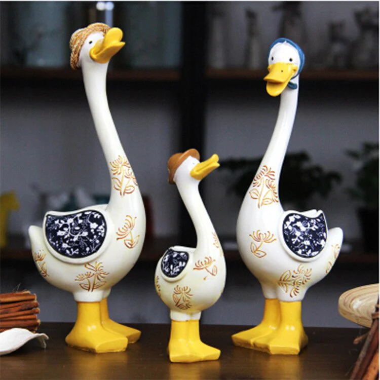 3Pcs Resin American Style Duck Table Decor - Image 2