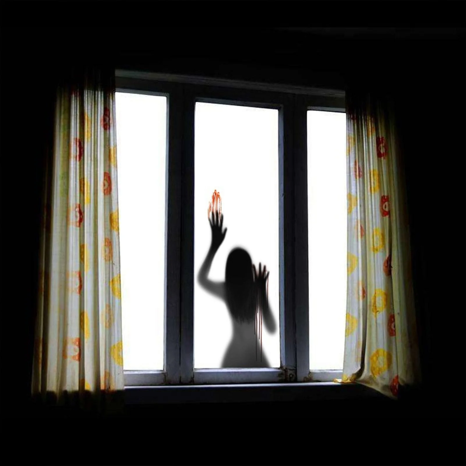 Scary Ghost Halloween Window Sticker - Image 2