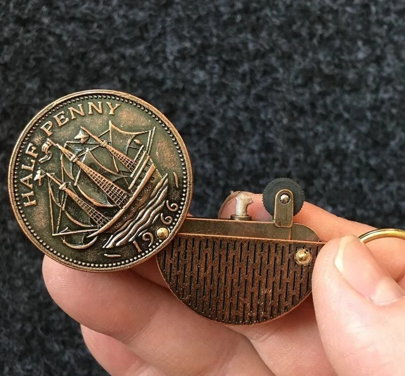 Coin Keychain Flame Kerosene Lighter - Image 3