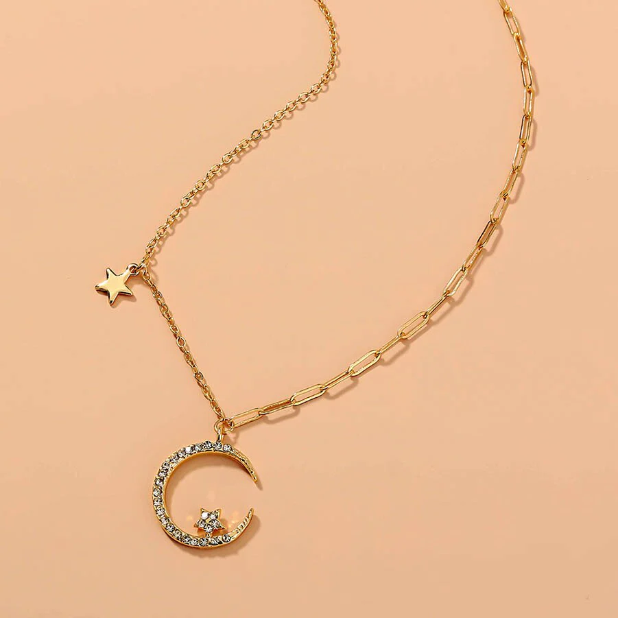 Charming Moon Long Chain Necklace - Image 2