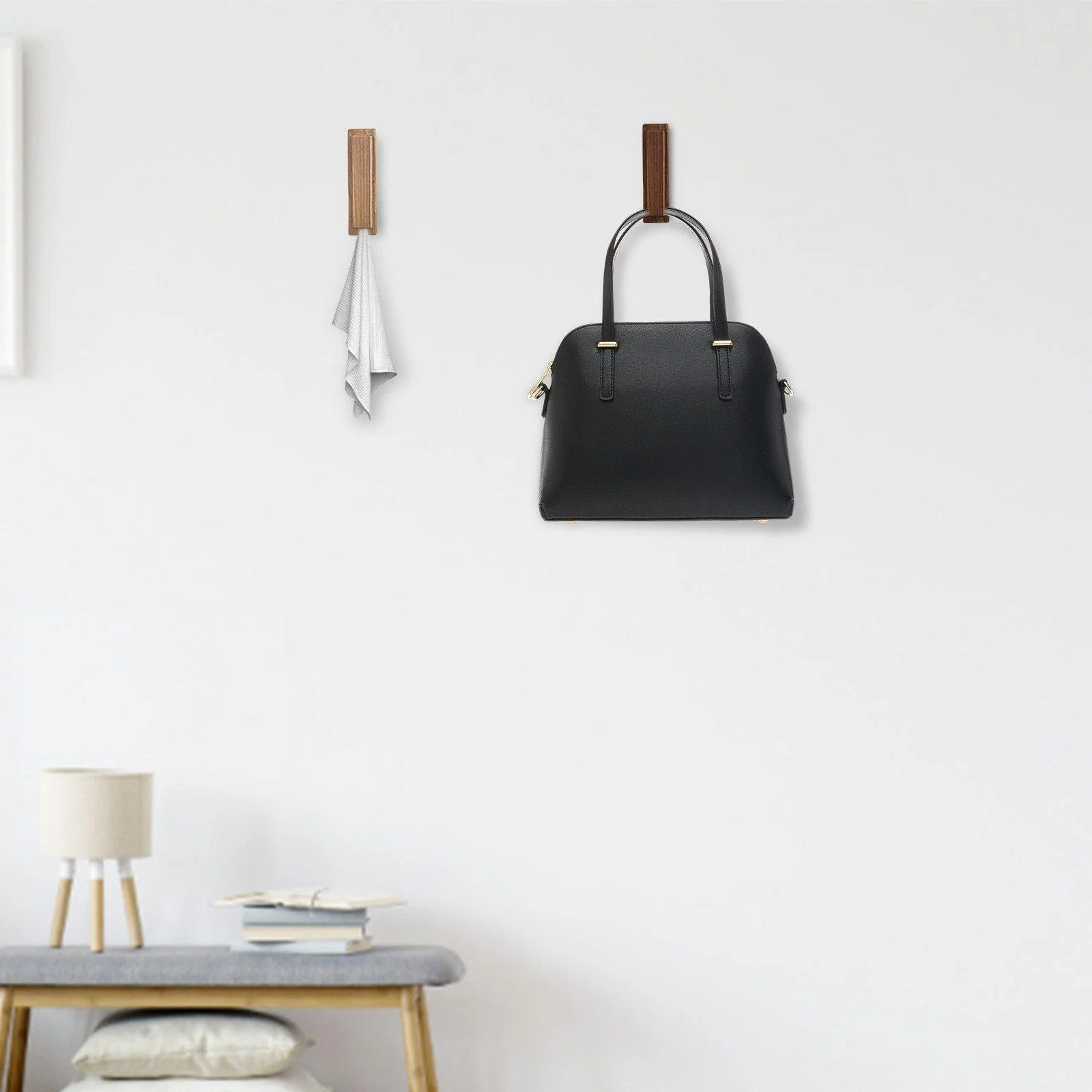 Rustic Wood Towel Clothes Hanger - Image 3