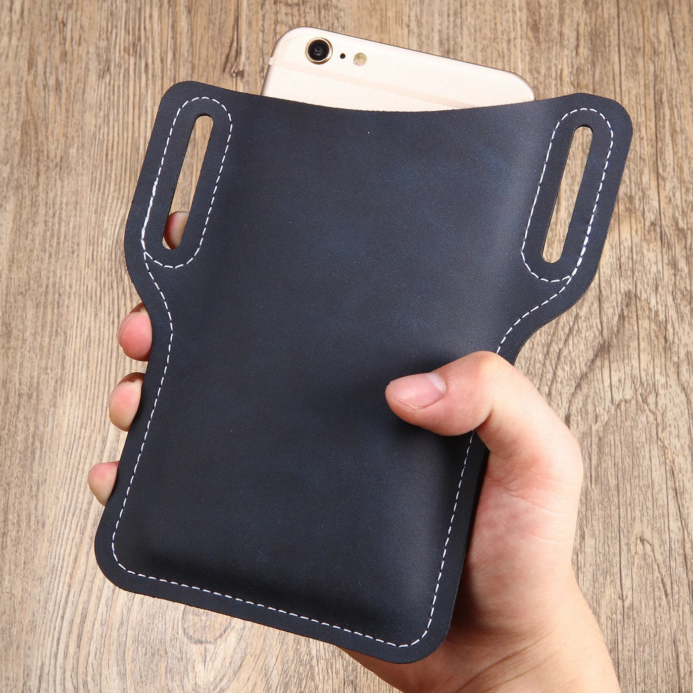 Retro Leather Waist Phone Holder - Image 3