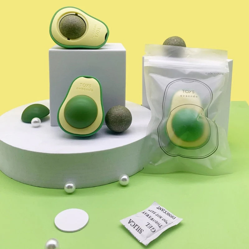 Wall-Mounted  Cat Avocado Toy Ball - Image 2