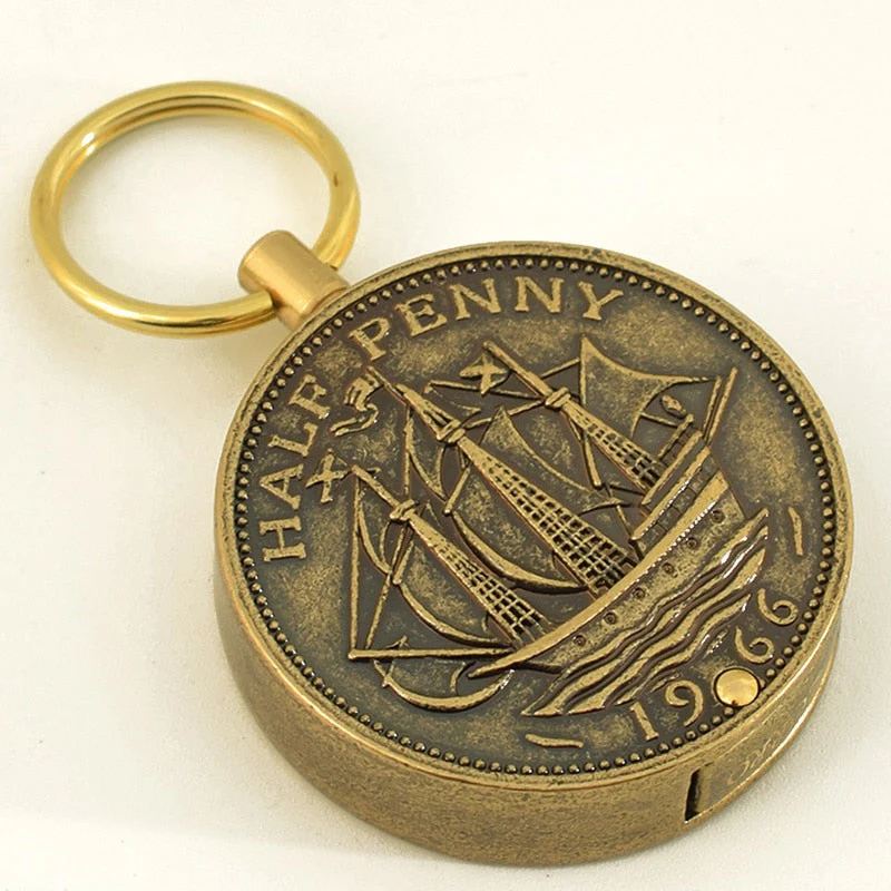 Coin Keychain Flame Kerosene Lighter - Image 2
