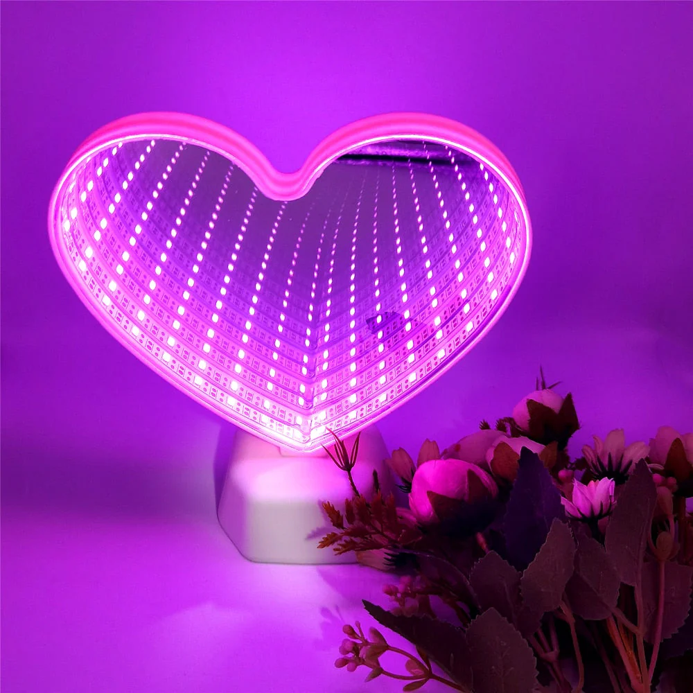 Heart Mirror LED Night Lamp - Image 1