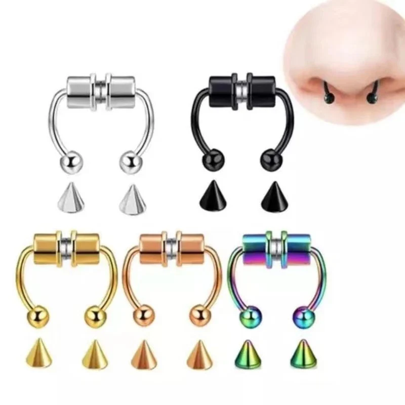 Stainless Steel Magnetic Fake Nose Piercing - Image 2