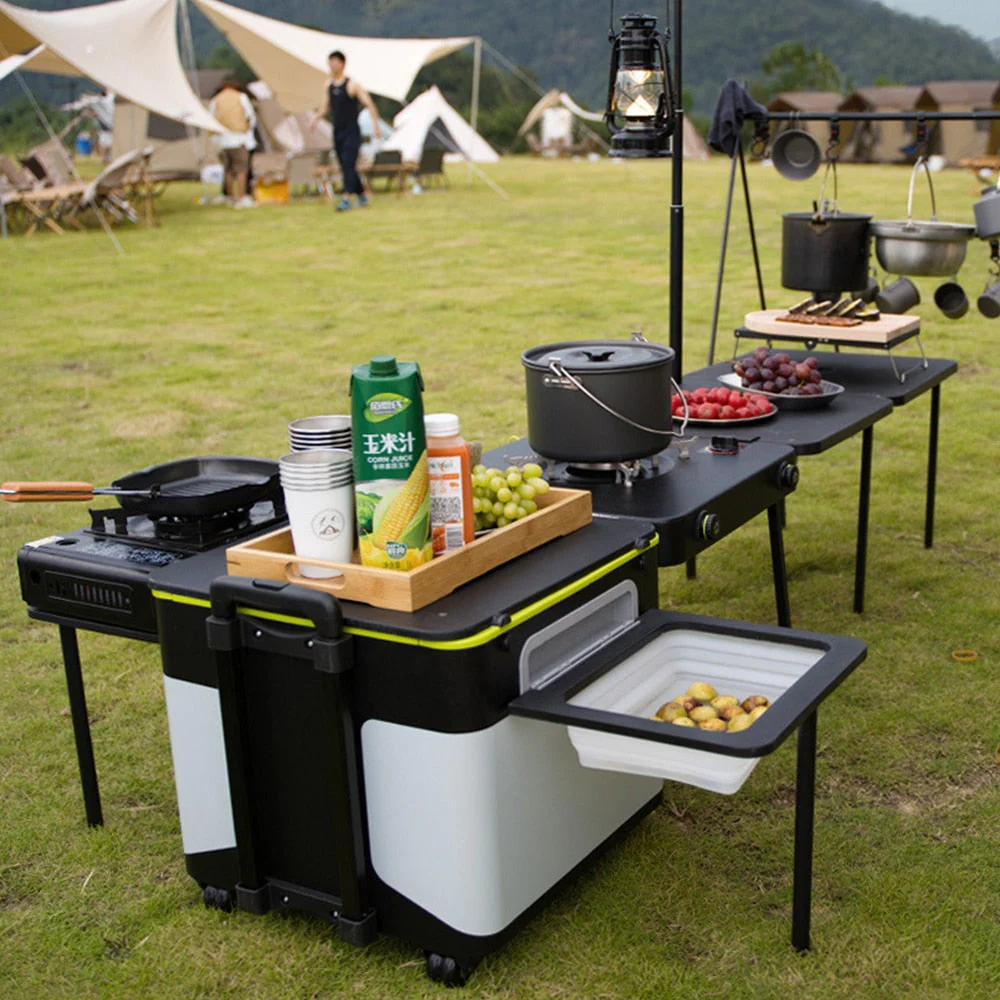 Foldable Mobile Cook Station Outdoor Chef Table - Image 2