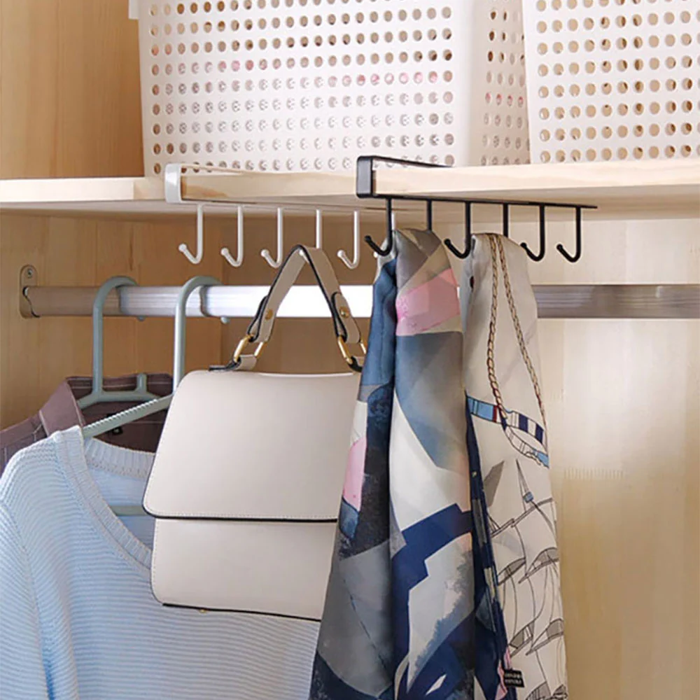 Kitchen Under Cabinet Organizer Hook Rack - Image 1