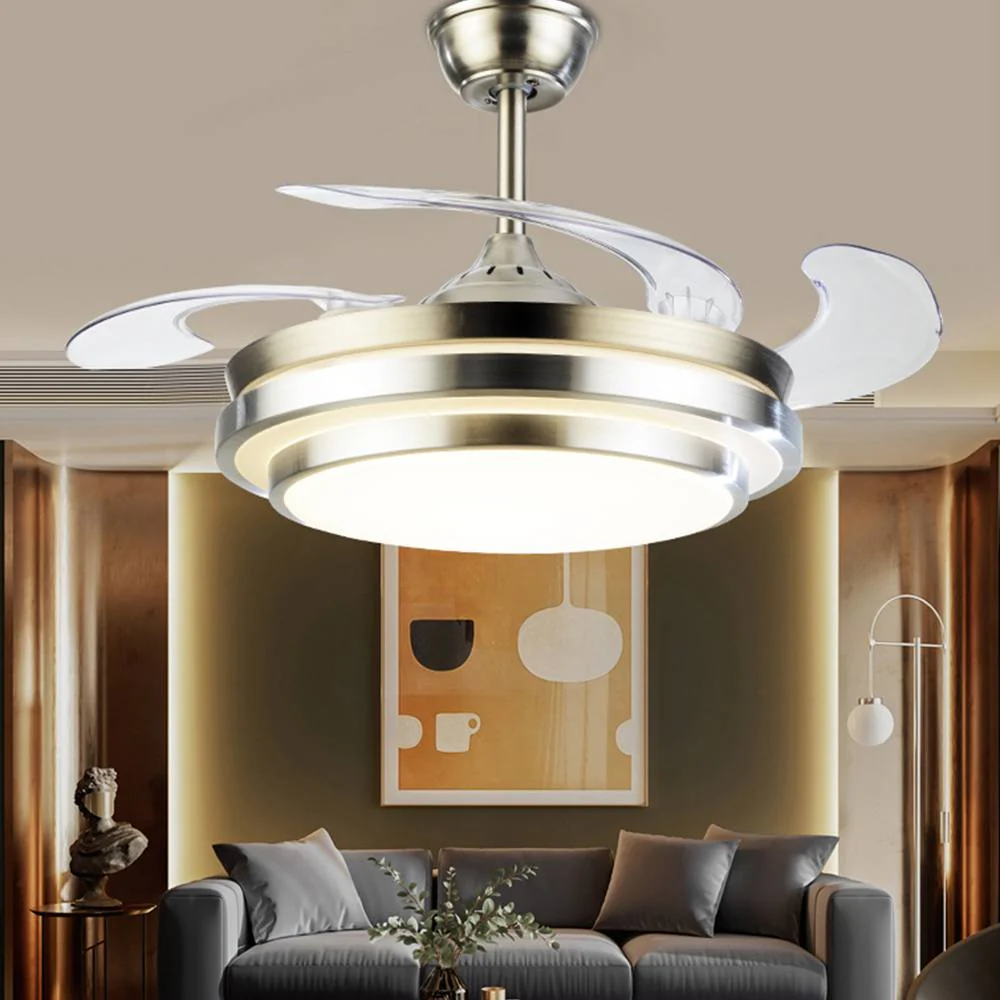 Modern Remote Controlled LED Ceiling Fan Lamp - Image 1