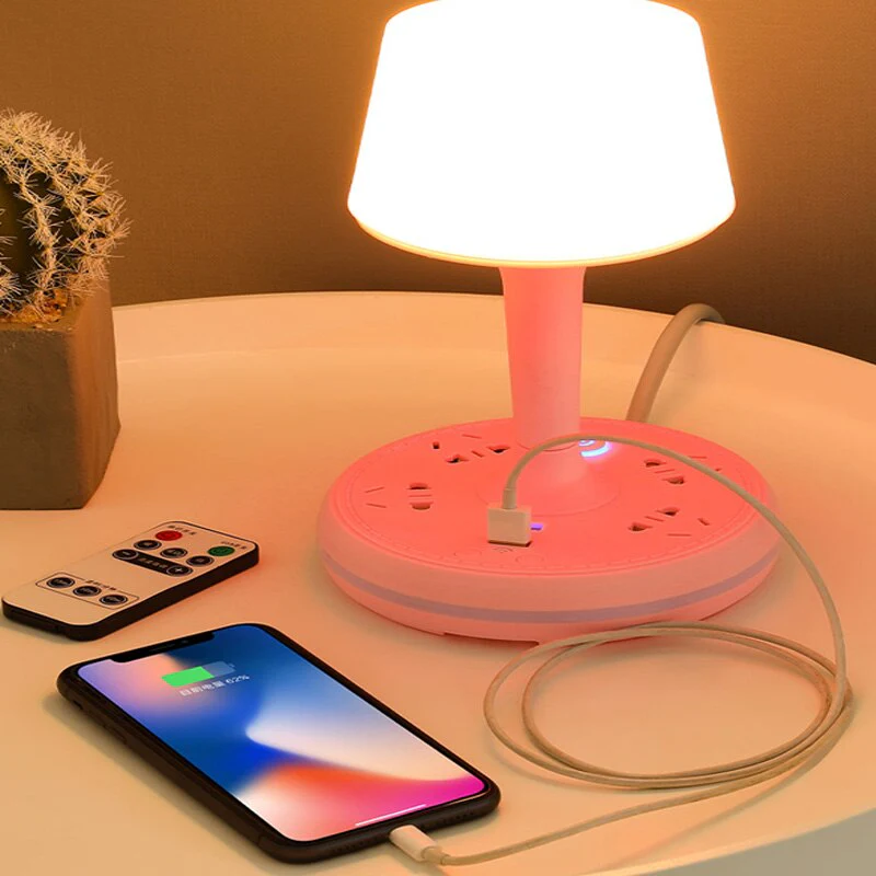 Multi Power Strip Phone Holder Table Lamp - Image 2