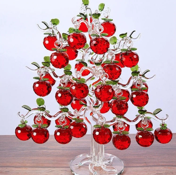 Elegant Crystal Apple Tree Home Decor - Image 2