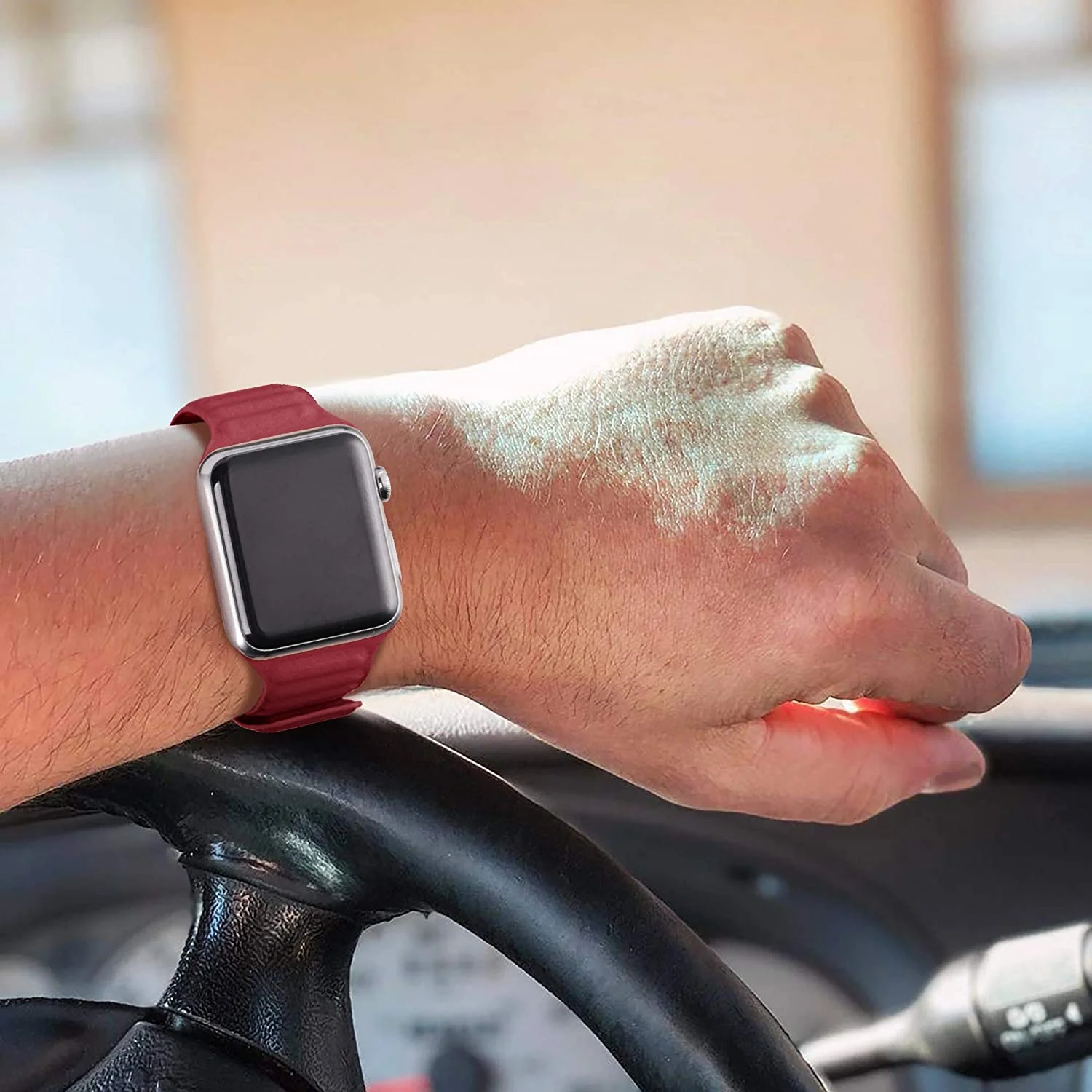 Magnetic Strap Leather Smart Watch Band - Image 2
