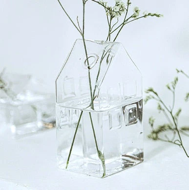 Simple Mini House Glass Flower Vase - Image 3