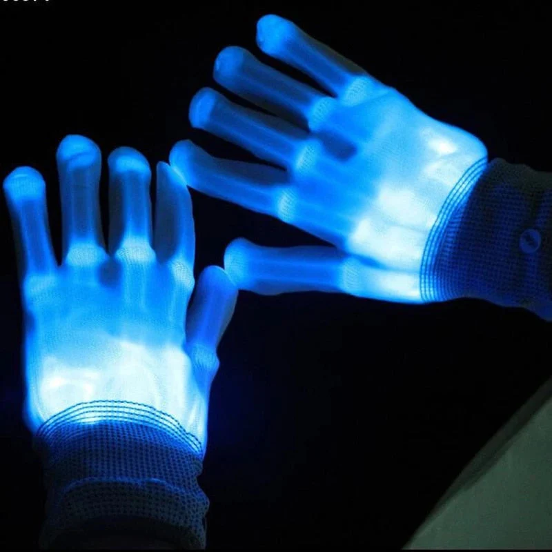 Colorful LED Party Gloves - Image 1