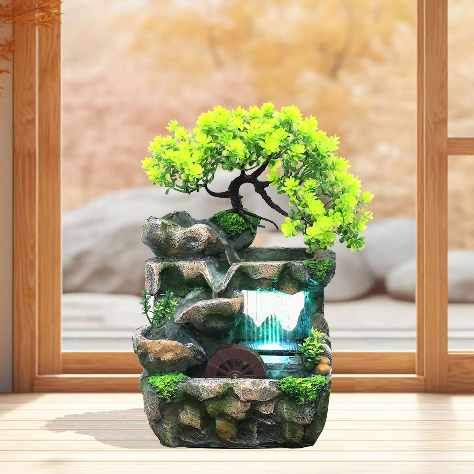 Natural Mini Tree Waterfall Desk Fountain - Image 2
