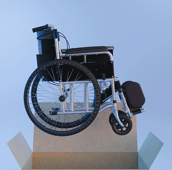 Easy Move Foldable Elderly Travel Wheelchair - Image 3