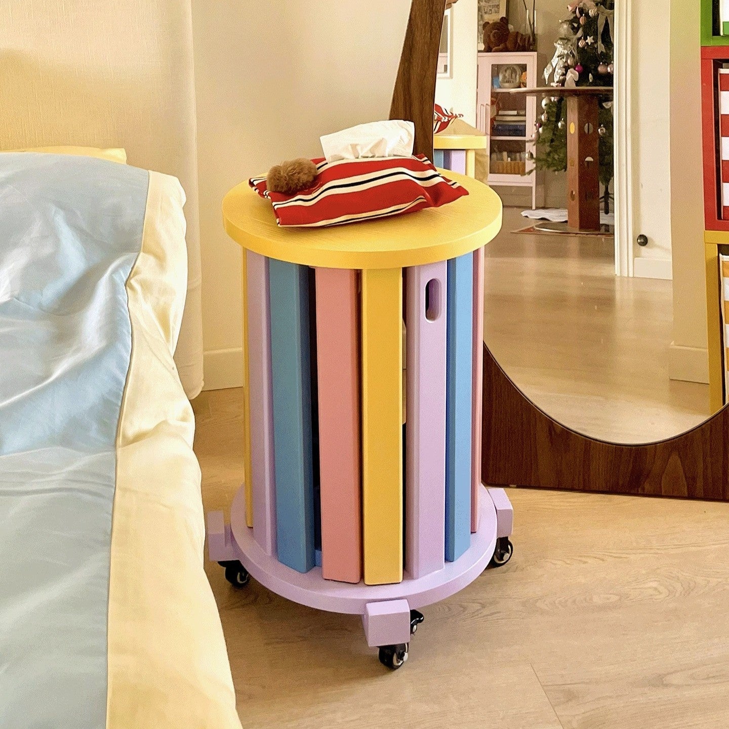 Stackable Rainbow Wooden Chair Table