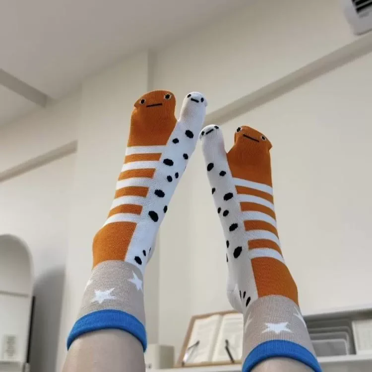 Playful Eel Stripe Cozy Crew Socks - Image 1