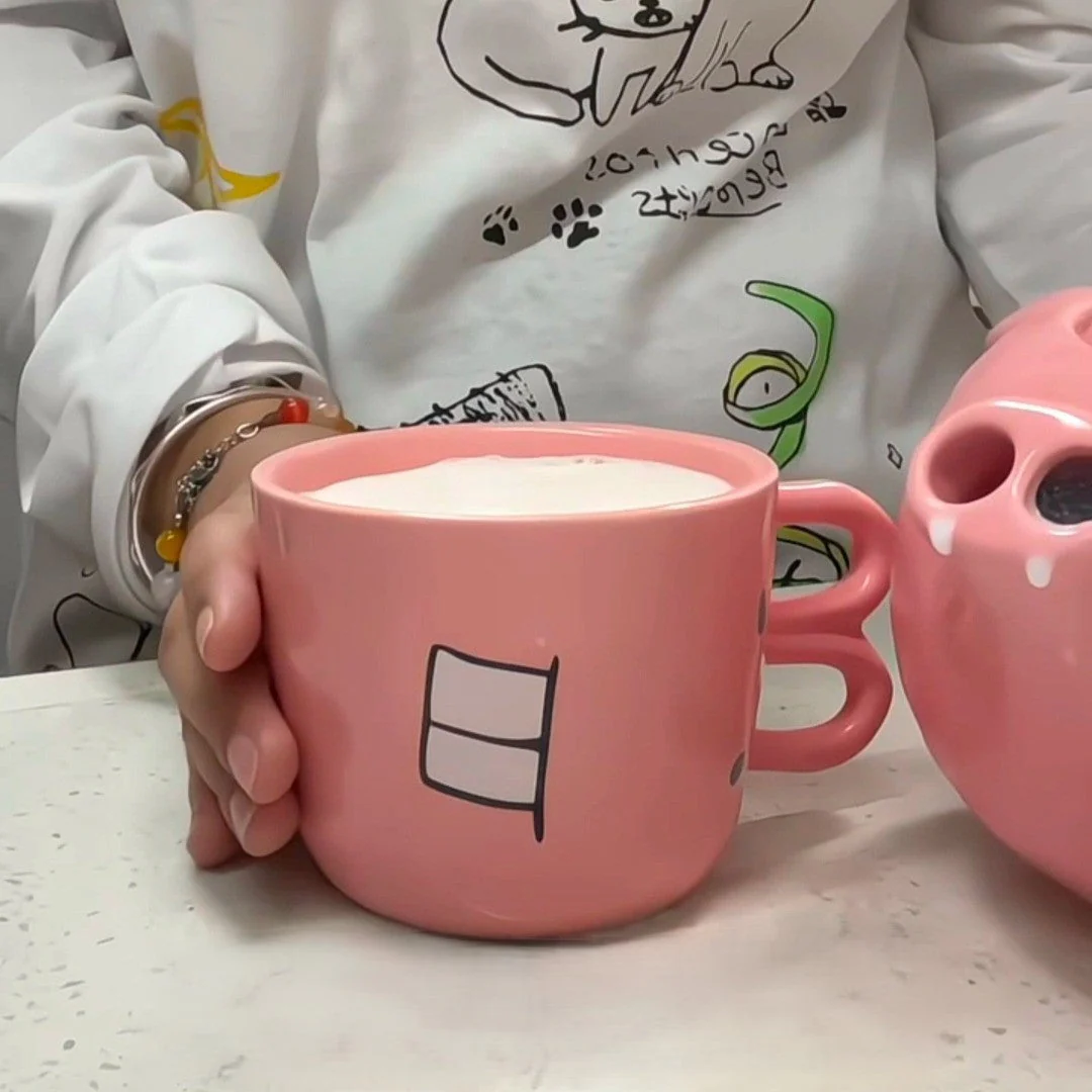 Cartoon Piggy Ceramic Tea & Coffee Set - Image 3