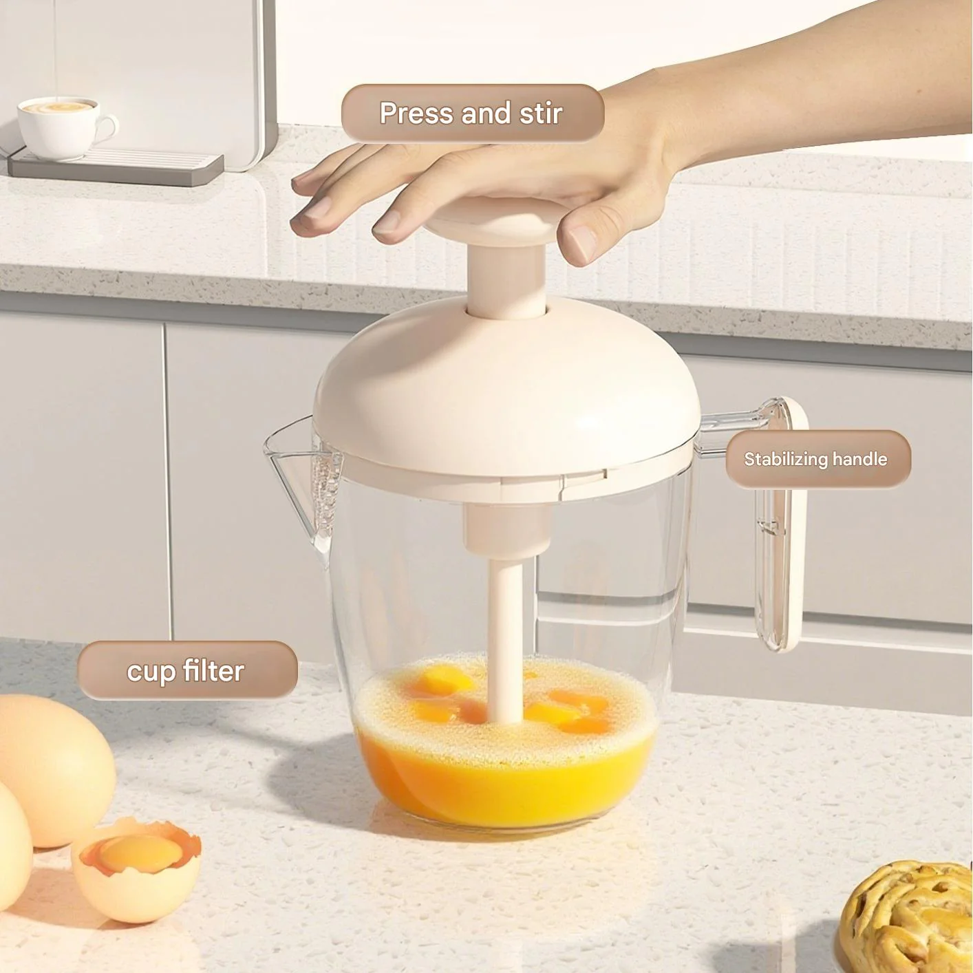 Ergonomic Multi-Blade Manual Egg Mixer - Image 2