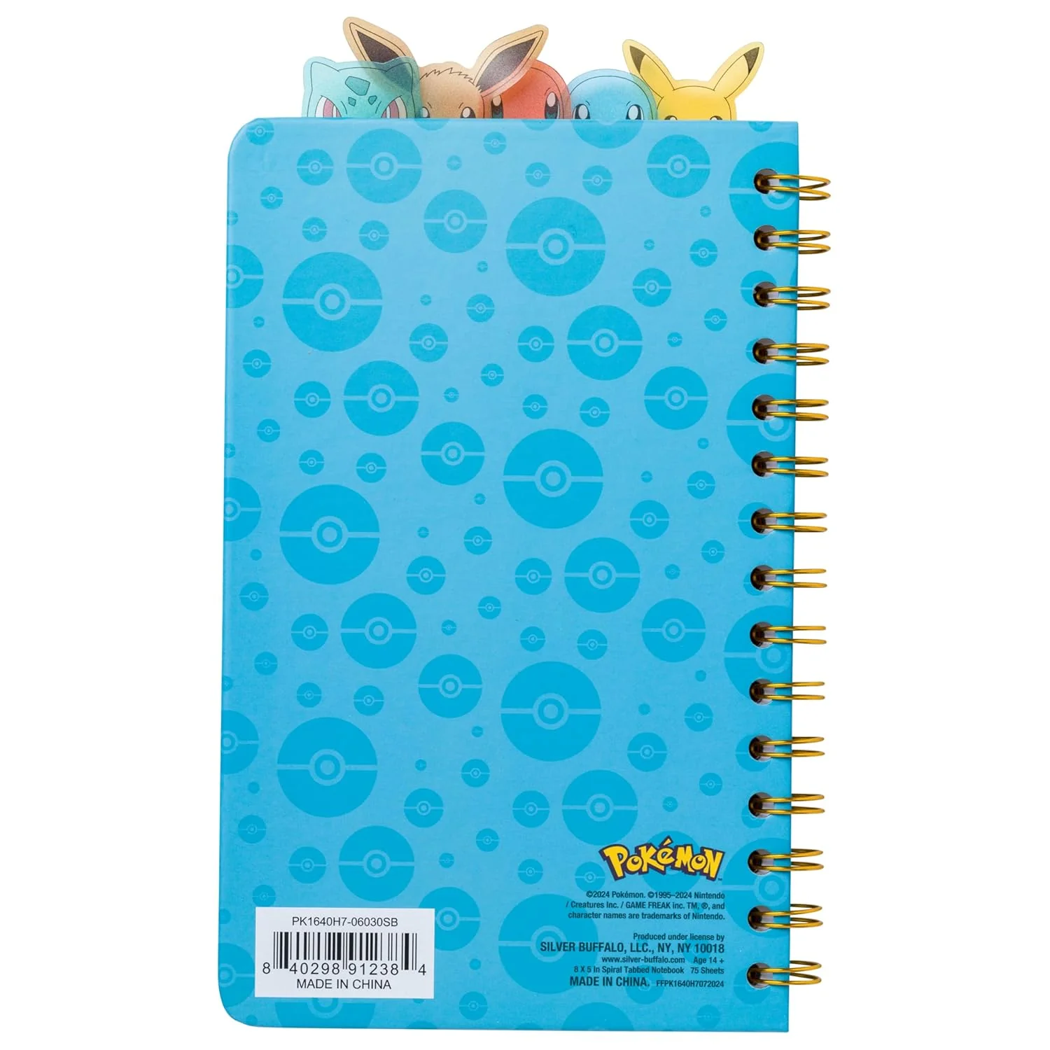 Pokemon Starters and Eevee Spiral Tabbed Notebook 8 x 5 Inches - Image 2