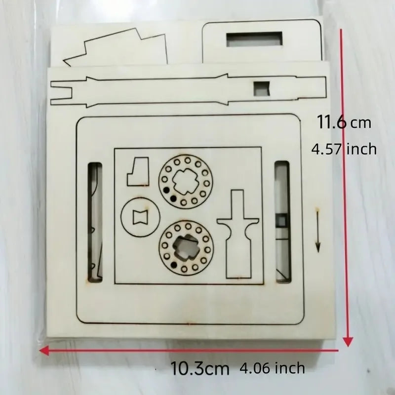 DIY Wooden Hand-Cranked Animation Machine Desktop Decor Kit - Image 3