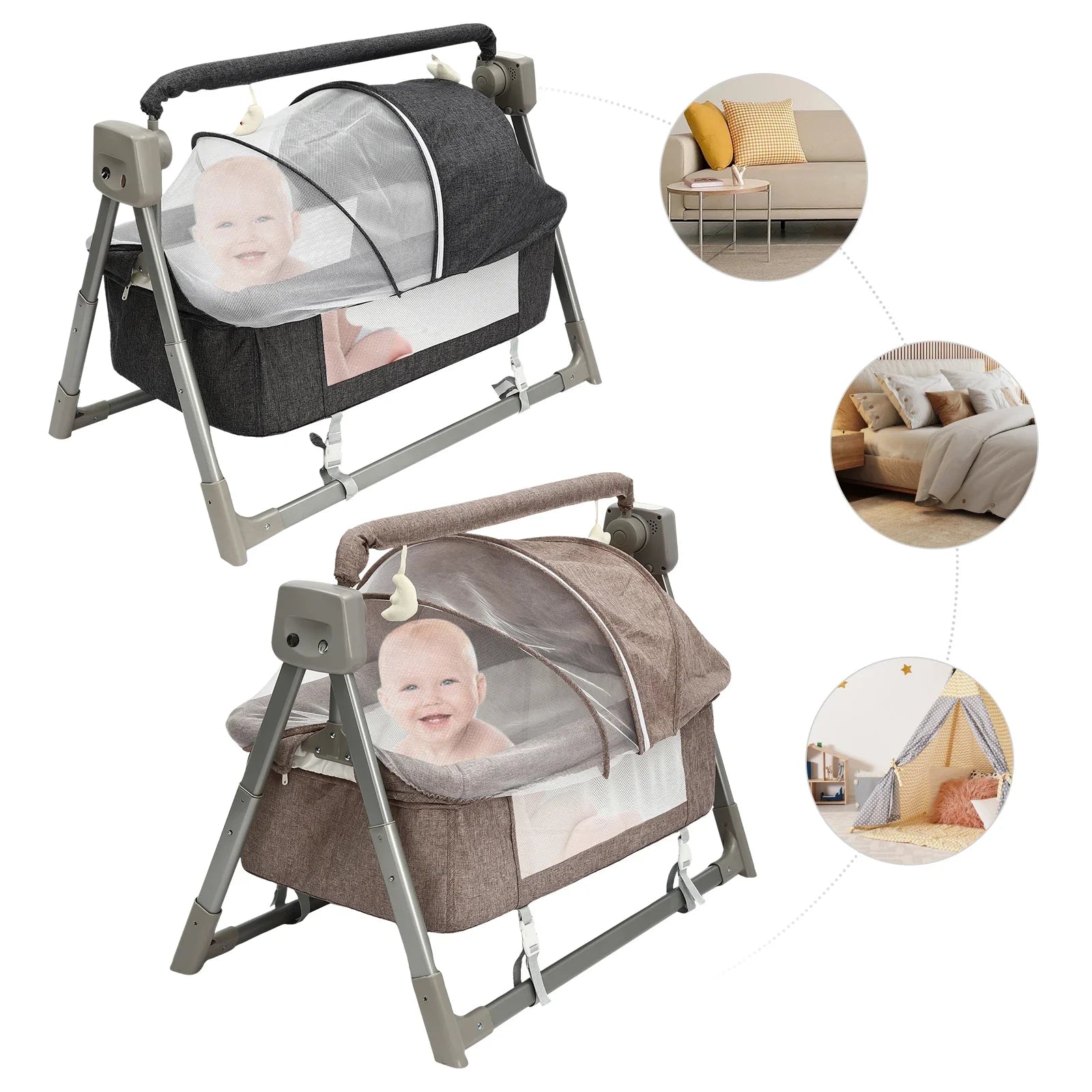 Automatic Rocking Music Remote Control Baby Crib - Image 3