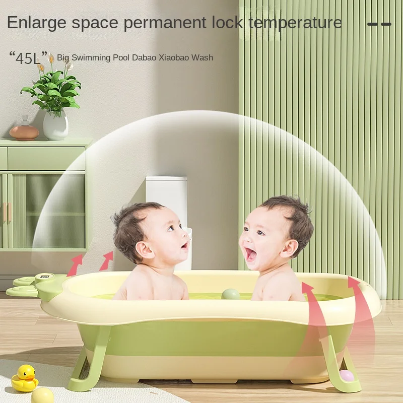 Foldable Temperature Sensor Display Baby Bathtub - Image 3