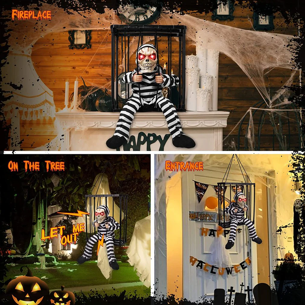 Scary Skeleton Prisoner Halloween Decoration - Image 2